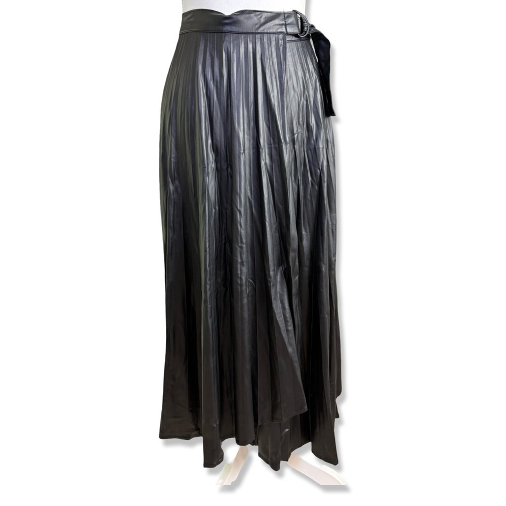 ZARA Faux Leather Black Wrap Skirt